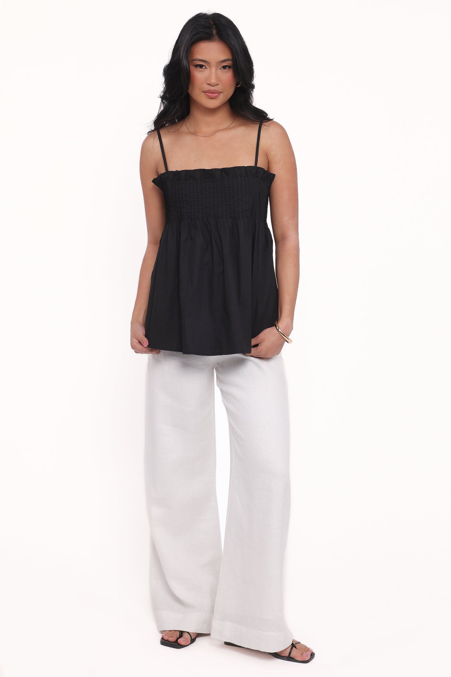 Carson Pleated Top - Black
