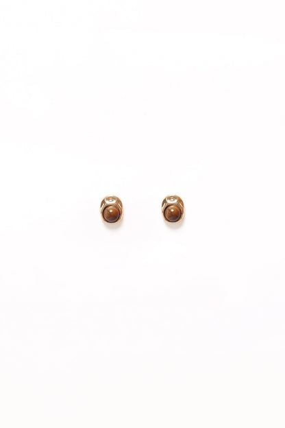 Nova Earrings - Brown/Gold