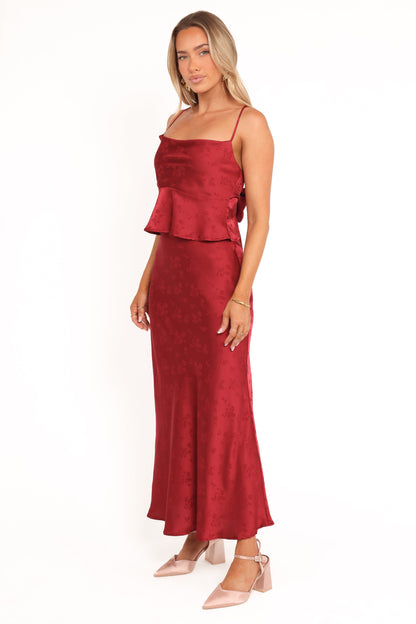Belle Two Piece Set - Burgundy