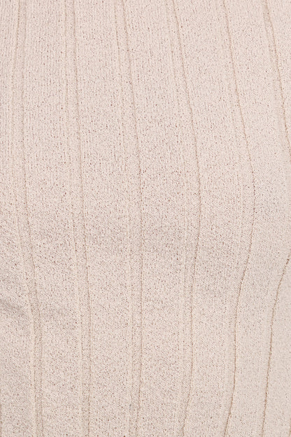 Brodie Wide Rib Knit Top - Beige