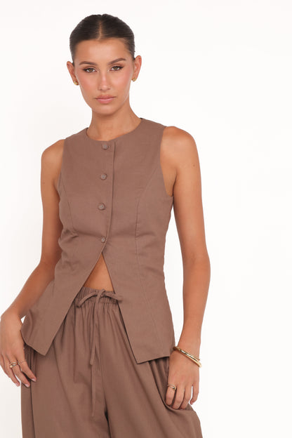 Caitlin Pant Set - Brown
