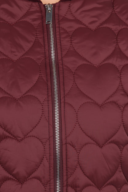 Genevieve Quilted Bomber - Cherry