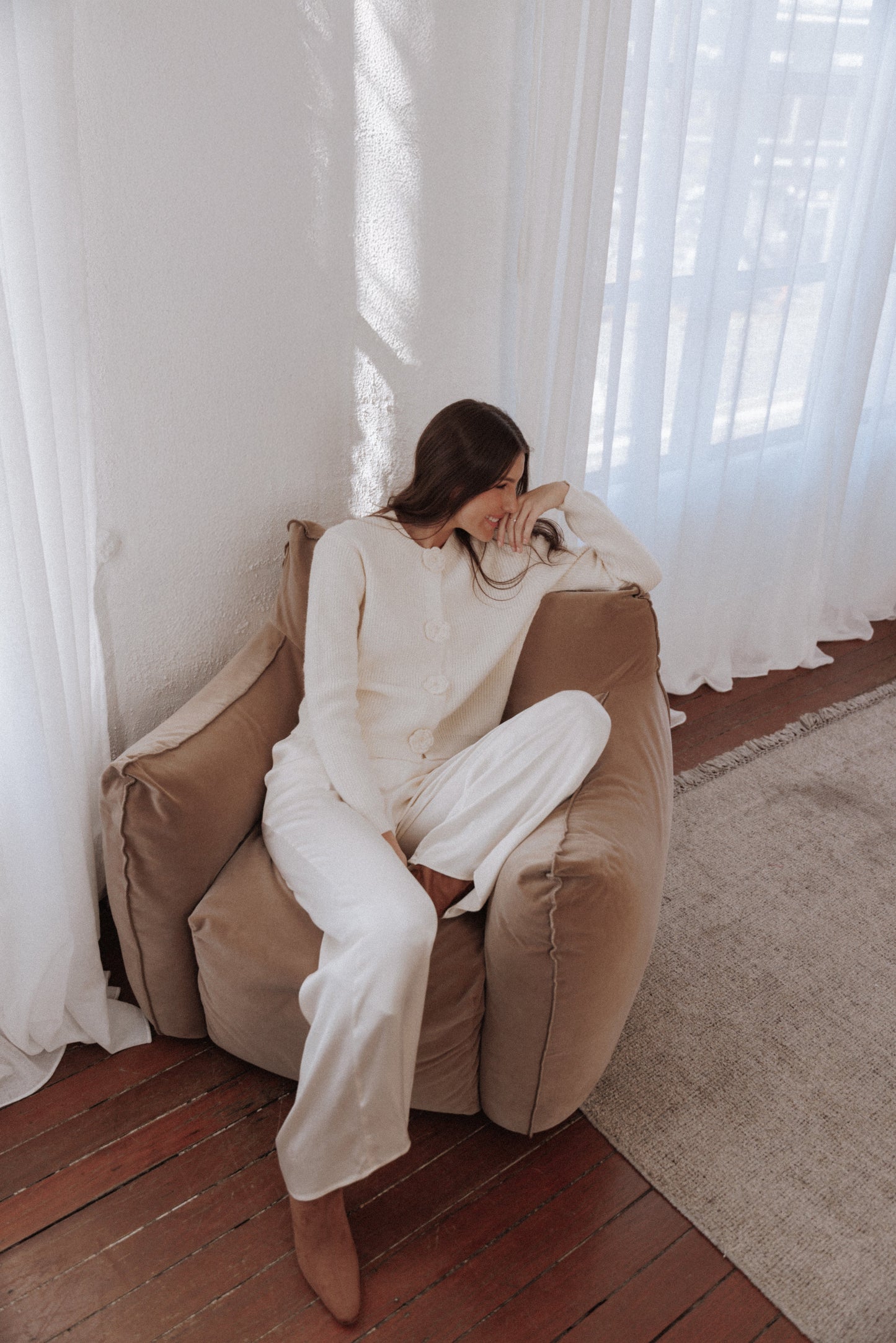 Jones Rosette Cardigan - Cream
