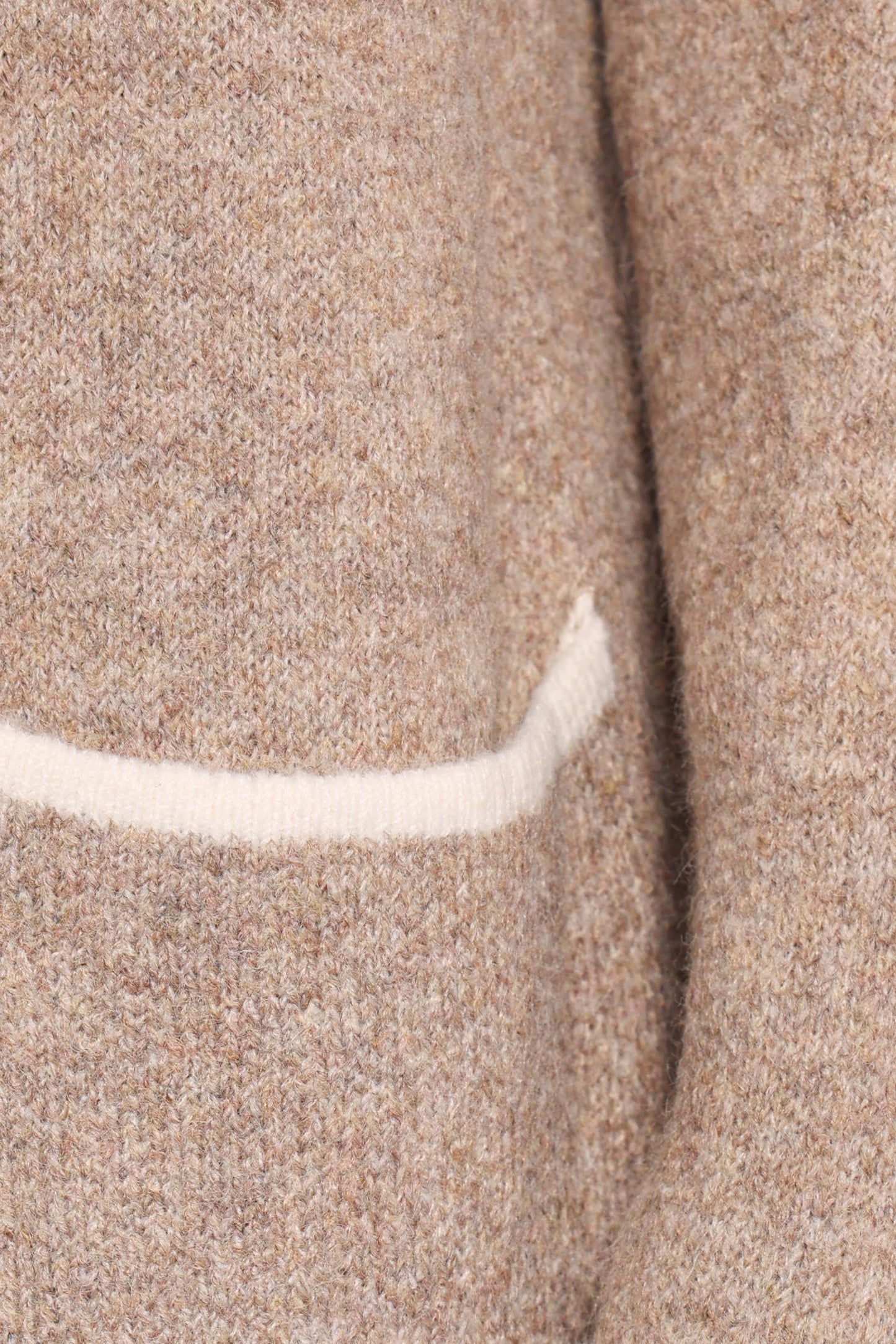 Katia Contrast Trim Coatigan - Beige