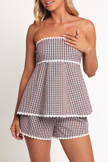 Kyle Two Piece Set - Chocolate Gingham