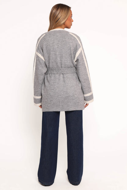 Maloney Tie Front Coatigan - Grey