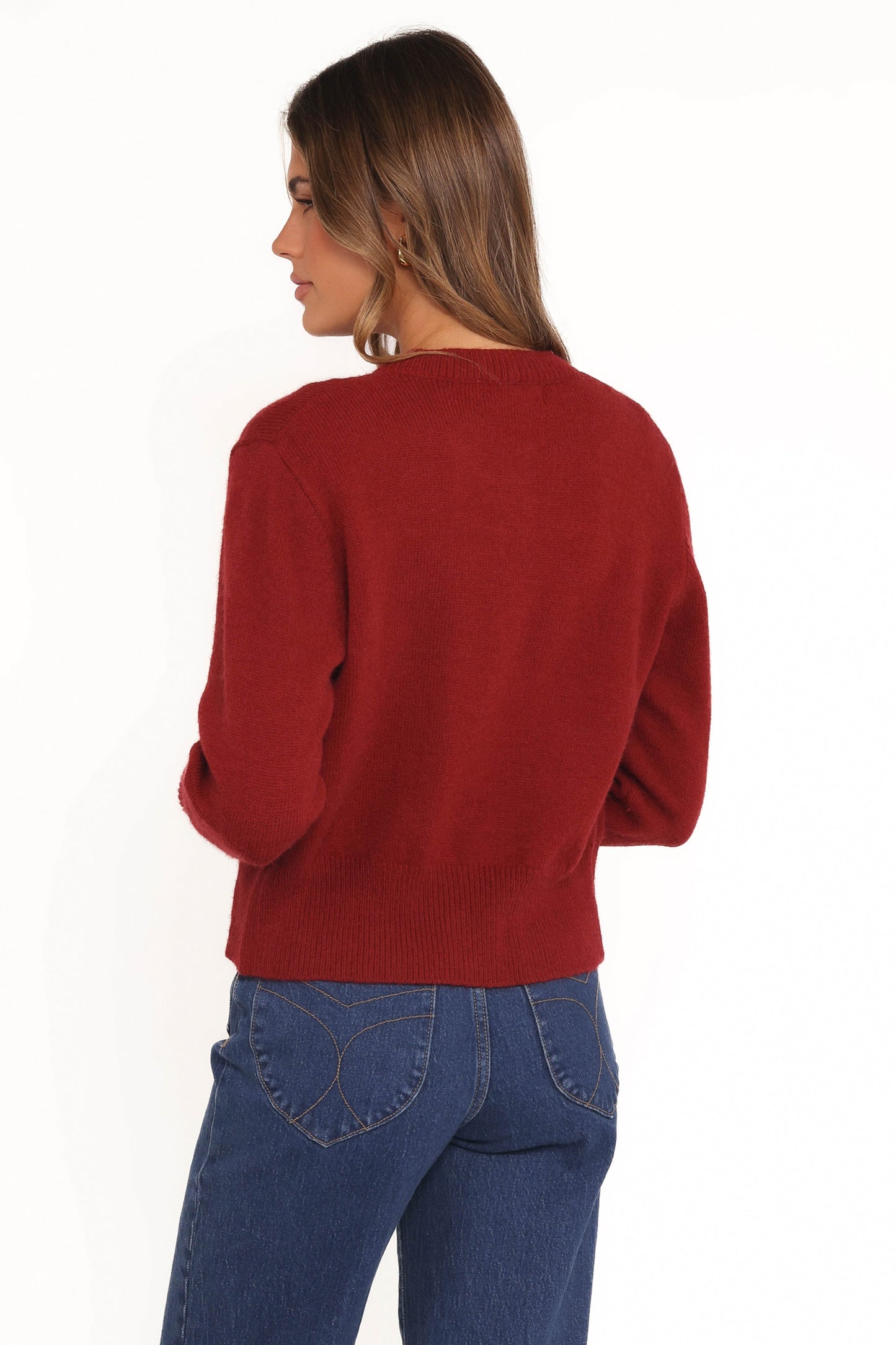Middleton Mini Bow Cardigan - Wine
