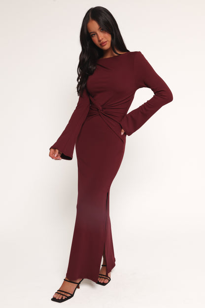 Nash Long Sleeve Dress - Deep Red