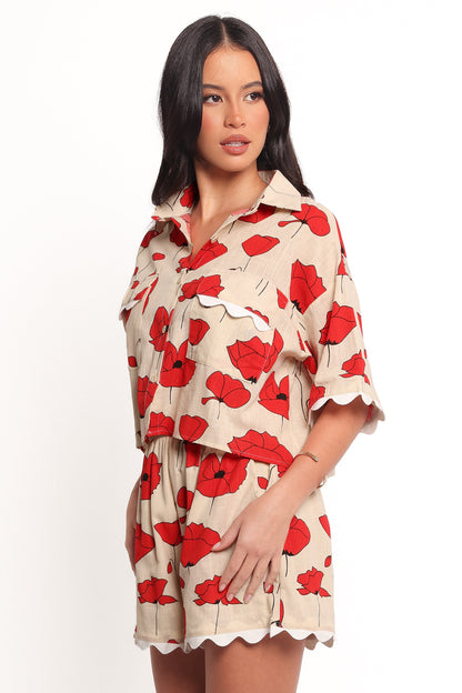 Sallio Short Set - Red Beige Poppy
