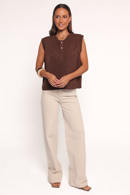 Weston Knit Vest - Dark Chocolate
