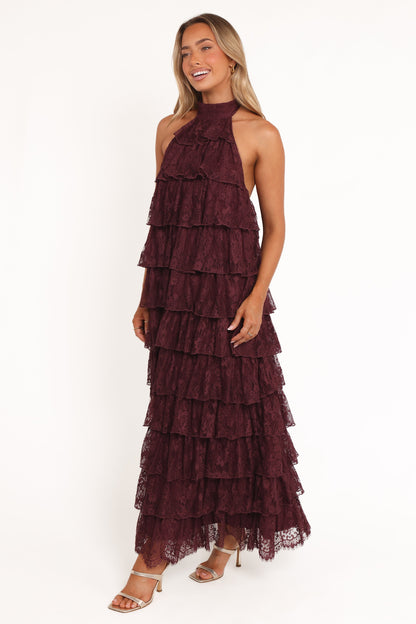 Zoella Maxi Dress - Cherry Lace