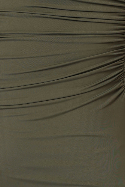 Brixley Strapless Maxi Dress - Khaki