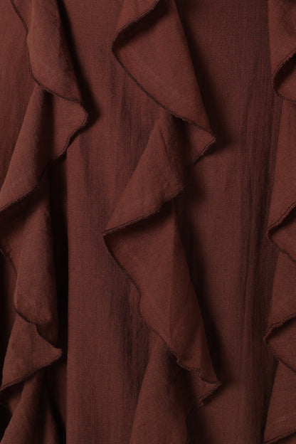 Maggy One Shoulder Dress - Chocolate