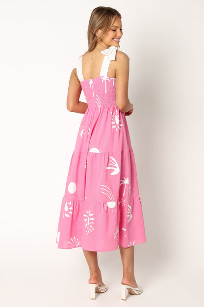 Sarelle Midi Dress - Hot Pink