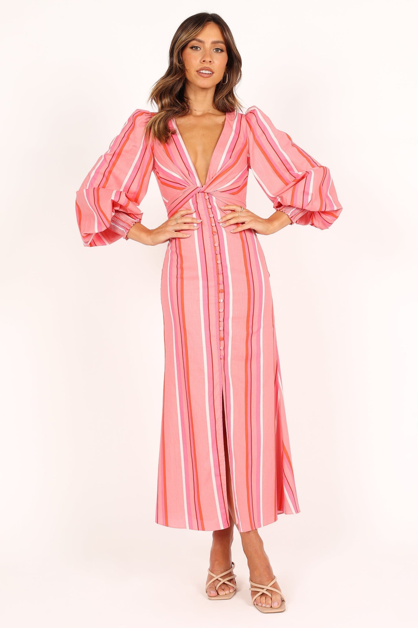 Senorita Long Sleeve Dress - Pink Stripe