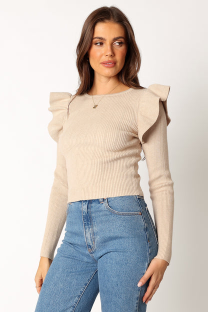 Easton Long Sleeve Knit Top - Nude