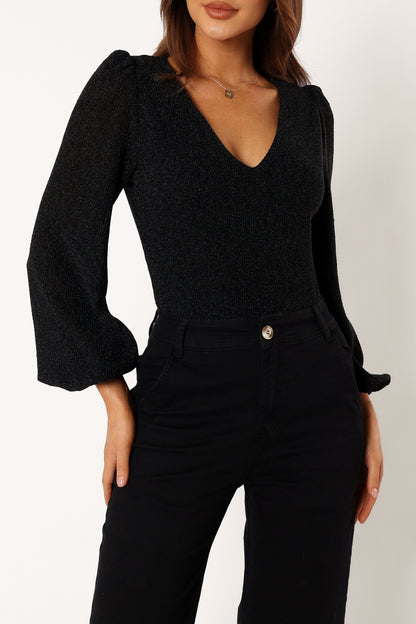Wander Long Sleeve Bodysuit - Black